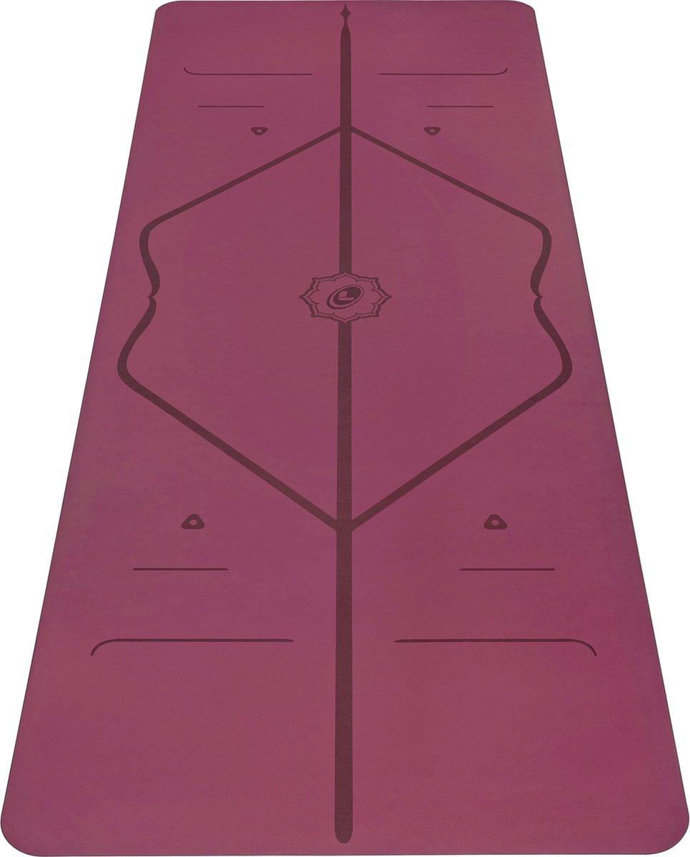 Liforme Yoga Mat - 185 cm x 68 cm x 0,42 cm - Kastanje Bruin (Maroon) | Duurzame en comfortabele yogamat met perfecte grip voor de ultieme yogasessie | thumbnail 7