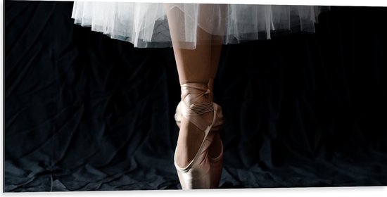 Dibond - Ballerina - Balet - Schoenen - Dansen - 100x50 cm Foto op Aluminium (Wanddecoratie van metaal)