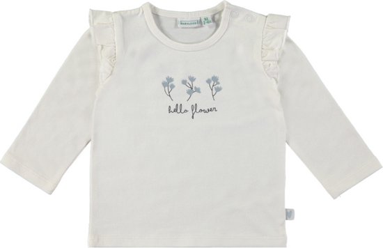 T-Shirt Babylook Bonjour Fleur Blanche White
