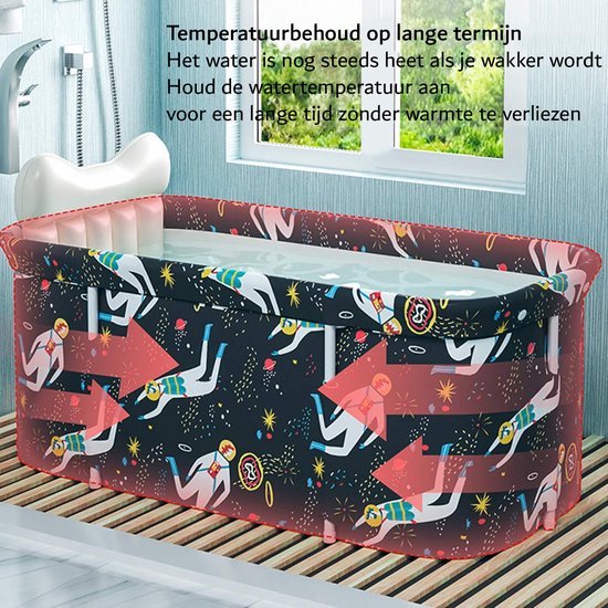 Babybadkuip, opblaasbaar babybad met ingebouwde pomp, antislip
