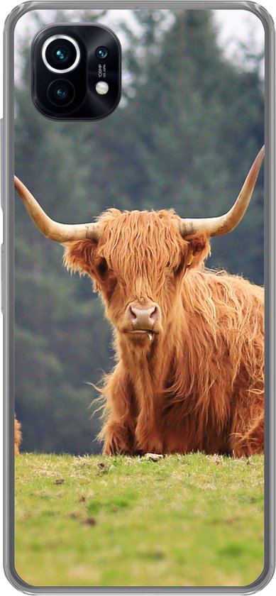 Convient pour la coque Xiaomi Mi 11 - Highlanders écossais - Herbe - Forêt - Étui de téléphone en Siliconen