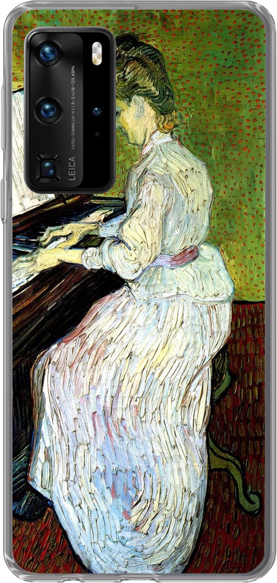 Telefoonhoesje Geschikt voor Huawei P40 Pro hoesje - Marguerite Gachet op de piano - Vincent van Gogh - Siliconen Telefoonhoesje Telefoonhoesje