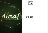 Raam/deur cirkel Alaaf verlicht 35cm - Carnaval thema feest evenement party decoratie