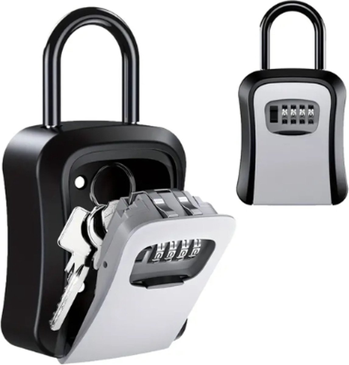 Sleutelkluis - key lock - cijfercode kluis - key lock box - sleutelkluisje voor buiten met ring - keysafe - kluis met code - voor buiten en binnen - waterdicht en roestvrij - grijs