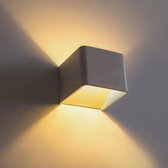 Cube zwart - wandlamp binnen - tweezijdig oplichtend - Kubus wandlamp - warm wit licht - wandlampen