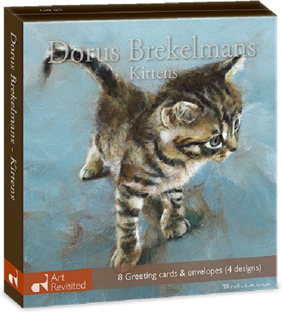 Foto: Art revisited dorus brekelmans kittens 4 x 2 kaarten 12 x 12 cm