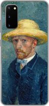 Geschikt voor Samsung Galaxy S20 hoesje - Zelfportret met hoed - Vincent van Gogh - Siliconen Telefoonhoesje