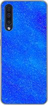 Coque Samsung Galaxy A50 - Structure scintillante bleue dans un motif en mouvement - Coque de téléphone en Siliconen