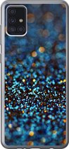 Geschikt voor Samsung Galaxy A52 5G hoesje - Glitter - Blauw - Abstract - Design - Siliconen Telefoonhoesje