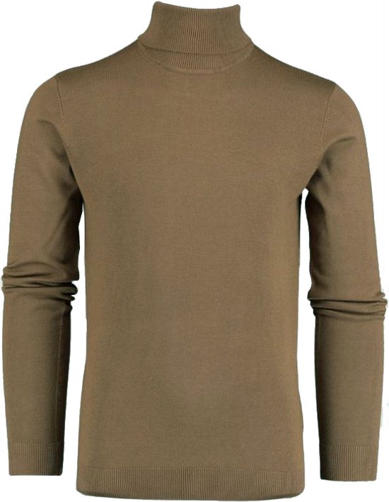 Consenso - Pull col roulé - Homme - XL - Camel - Laine - 3012900