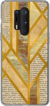 Geschikt voor OnePlus 8 Pro hoesje - Goud - Marmer print - Vintage - Siliconen Telefoonhoesje