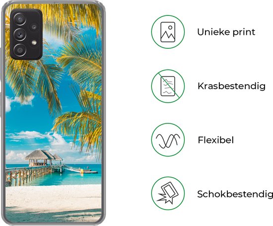 Convient pour coque Samsung Galaxy A33 5G - Plage - Palmier - Mer - Coque de téléphone en Siliconen