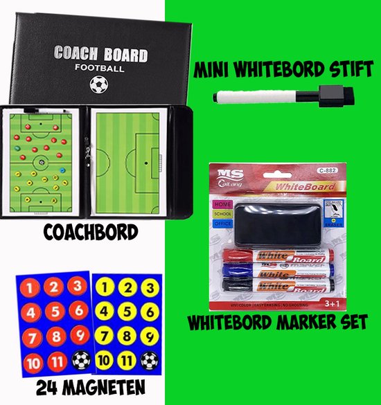 Tactiekbord voetbal + GRATIS whiteboard marker set - coachmap voetbal - coachbord - trainersmap - voetbal - coachmap - zwarte map - usefull4life