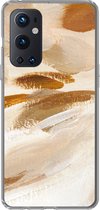 Coque OnePlus 9 Pro - Peinture - Beige - Wit - Coque de téléphone en Siliconen