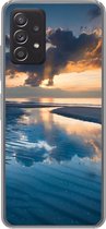 Geschikt voor Samsung galaxy a73 hoesje - Zonsondergang bij de Nederlandse kust - Siliconen Telefoonhoesje