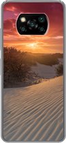 Geschikt voor Xiaomi Poco X3 NFC hoesje - Zonsondergang bij het Nederlandse strand - Siliconen Telefoonhoesje