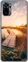 Geschikt voor Xiaomi Redmi Note 10 hoesje - Zonsondergang in de Nederlandse polder - Siliconen Telefoonhoesje
