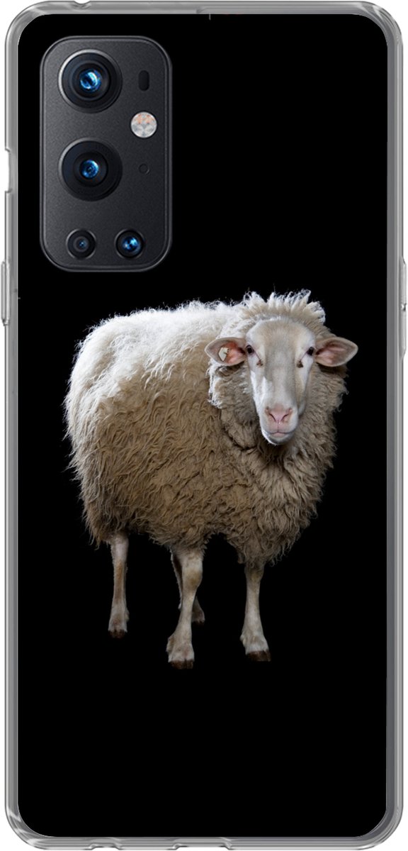 Telefoonhoesje Geschikt voor OnePlus 9 Pro hoesje - Schaap - Boerderijdieren - Zwart - Siliconen Telefoonhoesje Telefoonhoesje