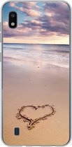 Geschikt voor Samsung Galaxy A10 hoesje - Hart op het strand in Nederland - Siliconen Telefoonhoesje