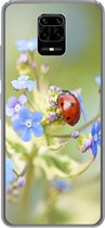 Geschikt voor Xiaomi Redmi Note 10 Lite hoesje - Lieveheersbeestje - Bloem - Lente - Siliconen Telefoonhoesje