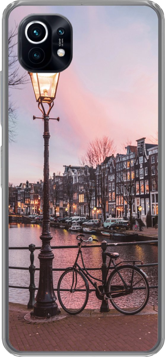 Telefoonhoesje Geschikt voor Xiaomi Mi 11 hoesje - Amsterdam in de schemering - Siliconen Telefoonhoesje Telefoonhoesje