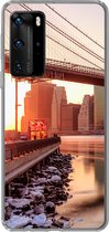Geschikt voor Huawei P40 Pro hoesje - New York - Brooklyn - Bridge - Siliconen Telefoonhoesje
