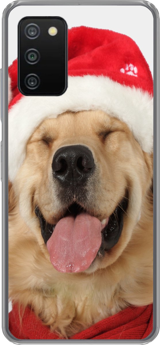 Telefoonhoesje Geschikt voor Samsung Galaxy A03s hoesje - Hond - Grappig - Lachen - Kinderen - Jongens - Meisjes - Siliconen Telefoonhoesje Telefoonhoesje