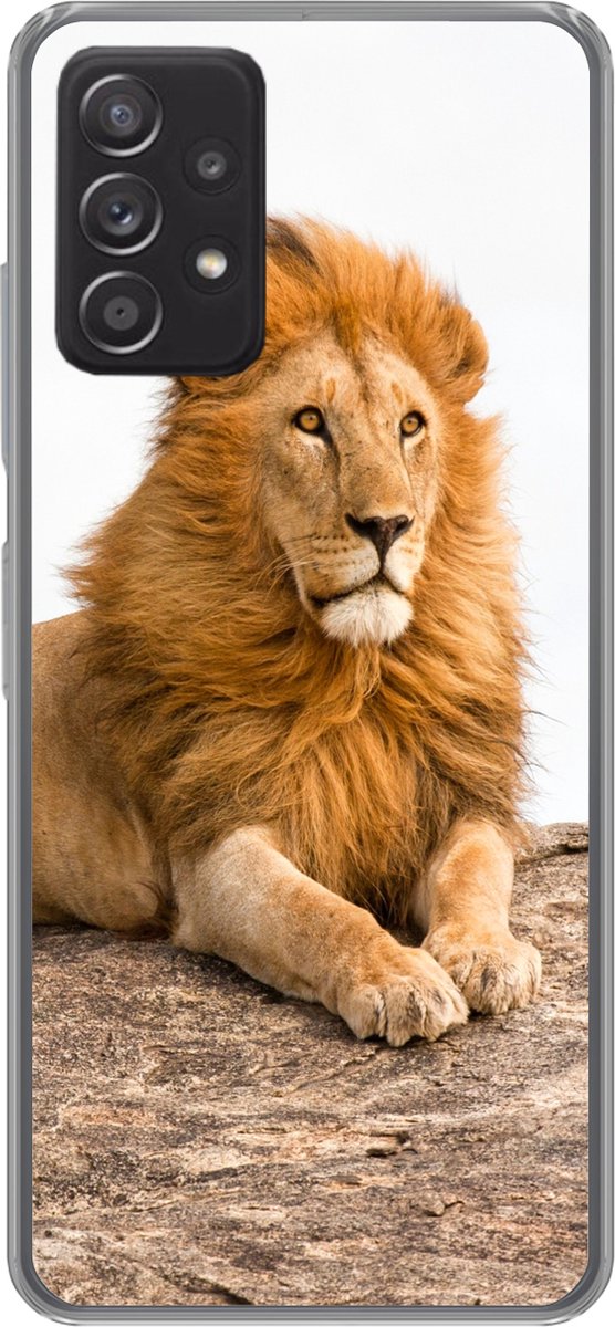 Telefoonhoesje Geschikt voor Samsung Galaxy A33 5G hoesje - Leeuw - Manen - Dier - Siliconen Telefoonhoesje Telefoonhoesje