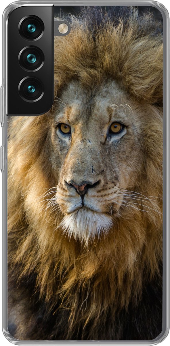 Telefoonhoesje Geschikt voor Samsung Galaxy S22 hoesje - Leeuw - Portret - Wild - Siliconen Telefoonhoesje Telefoonhoesje