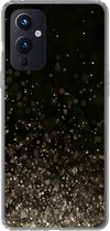 Geschikt voor OnePlus 9 hoesje - Glitter - Abstract - Zwart - Siliconen Telefoonhoesje