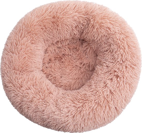 KUSSIES® Kussen 40 Cm Met Wasbare Hoes - Poederroze - Hondenkussen Kattenkussen - Donut Ronde Kattenmand Kat Puppy Dierenkussen Zacht Roze Oudroze