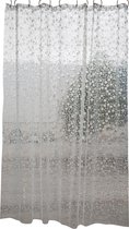 MSV Douchegordijn met ringen - transparant druppels patroon - PVC - 180 x 200 cm - wasbaar - Voor bad en douche