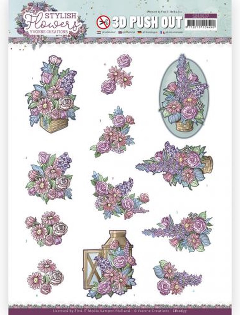 3D Push Out - Yvonne Creations - Stylish Flowers - Flower Arrangement