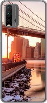 Geschikt voor Xiaomi Redmi 9T hoesje - New York - Brooklyn - Bridge - Siliconen Telefoonhoesje