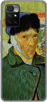 Geschikt voor Xiaomi Redmi 10 hoesje - Zelfportret met verbonden oor - Vincent van Gogh - Siliconen Telefoonhoesje