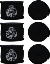 ORCQ Bear boxing handwraps 3 paar - Boks Wraps - Boksbandages - Kickboks bandage - 450cm Zwart