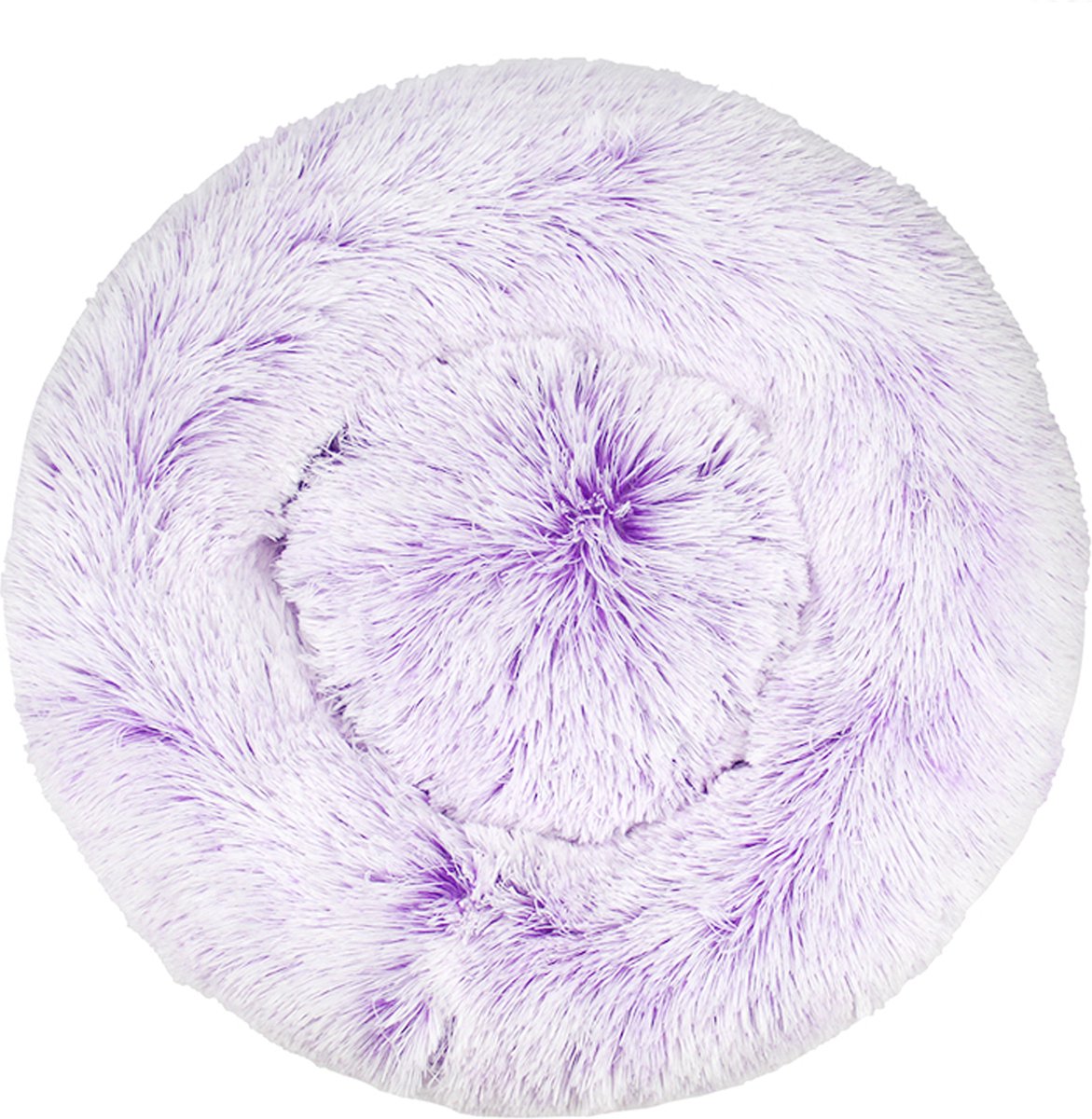 KUSSIES® Kussen 40 Cm Met Wasbare Hoes - Paars Wit Gradient - Hondenkussen Kattenkussen - Donut Ronde Kattenmand Kat Puppy Dierenkussen Paarse Witte
