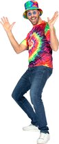 Wilbers & Wilbers - Hippie Kostuum - Festival Shirt Tie Till You Dye Man - Multicolor - Small - Carnavalskleding - Verkleedkleding