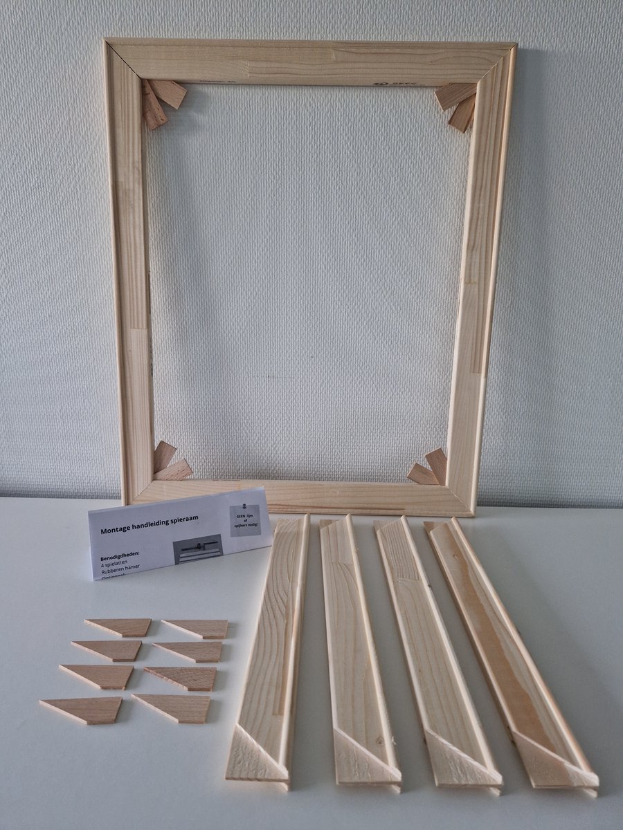 Schilderijlijsten.com Opspanlatten voor schildercanvas Spielat 45mm 60 x 100 cm Houten spanlatten voor Spanraam Spieraam zonder doek Houten frame voor schildersdoek canvasdoek of stof 60x100cm