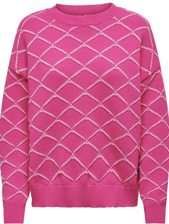 Only Sweater Onljullian Ls Pullover Ex Knt 15330464 Raspberry Rose/cloud Dancer Femme Taille - M