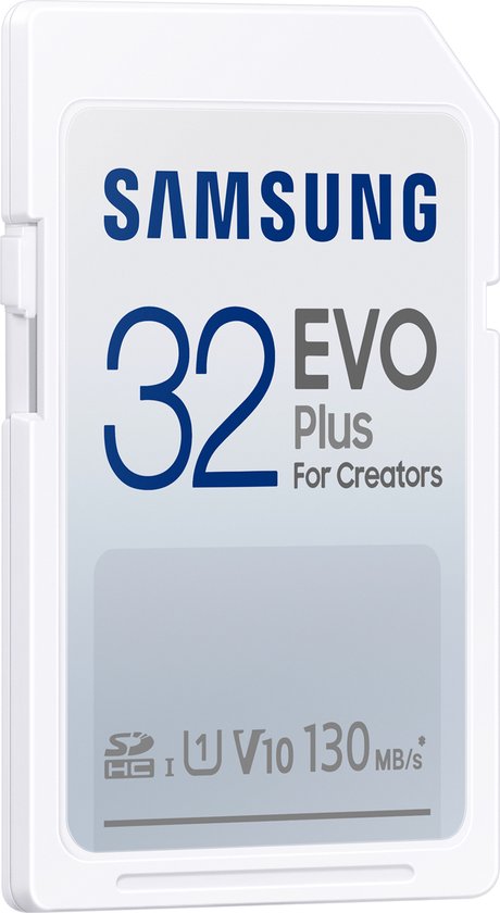 Samsung EVO Plus - SD Kaart - Geheugenkaart Camera - 130 MB/s - 32 GB