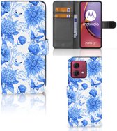 Hoesje voor Motorola Moto G84 Flowers Blue