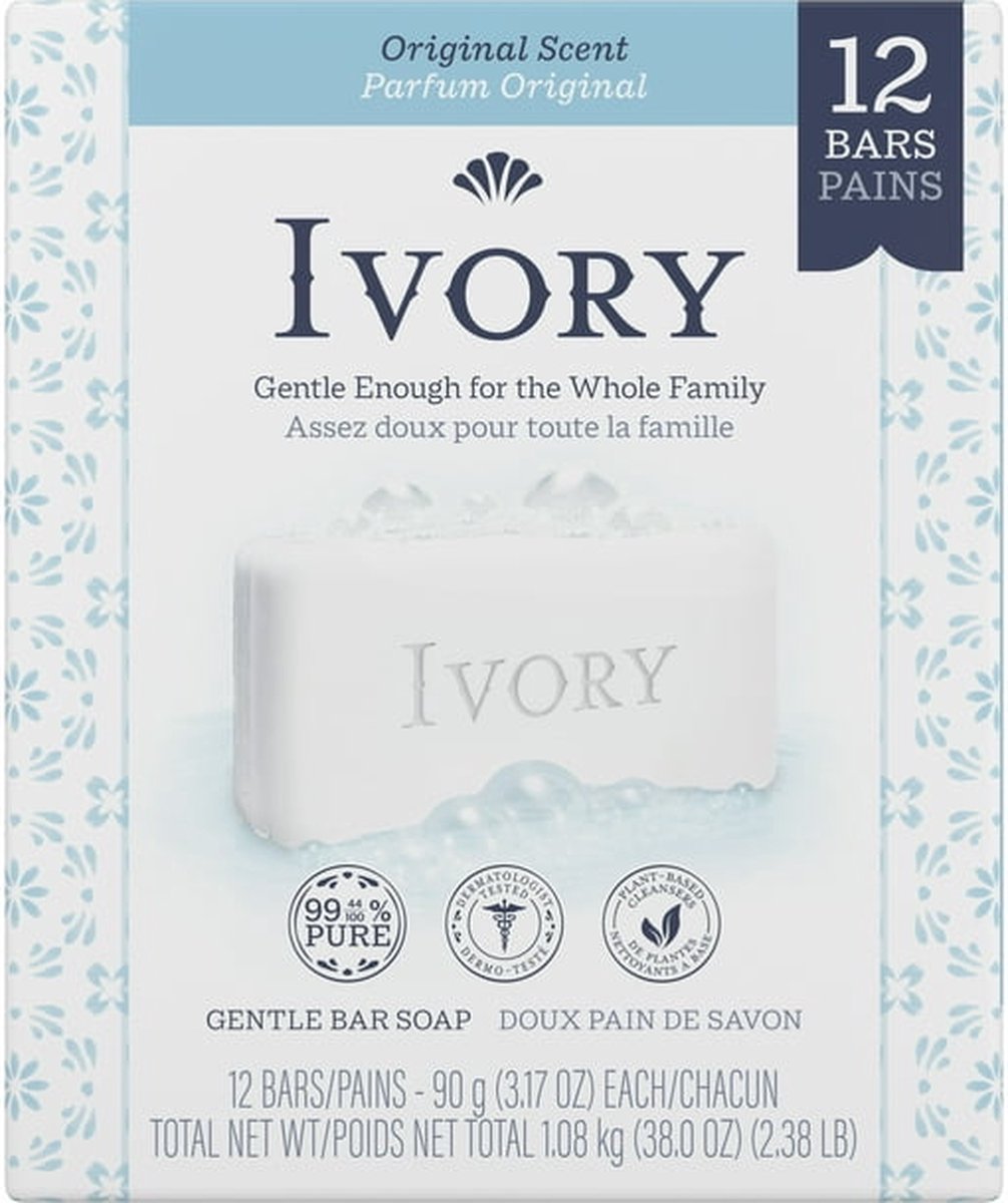 Ivory - Bar Soap - Original Scent - 12 Count - Zeep - 12 stuks
