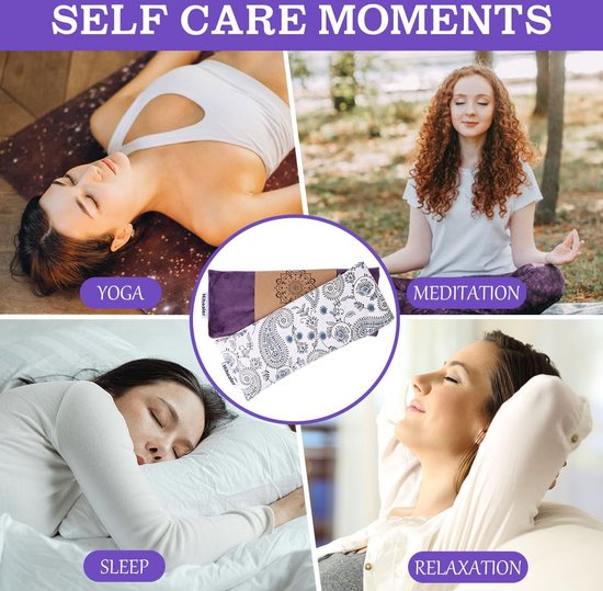 Oogkussen Yoga Meditatie Accessoires Lavendel Aromatherapie Gewogen slaapmasker voor slapen, yoga, meditatie, zelfzorgontspanning voor vrouwelijke moeders van UmoonDope — afbeelding 5