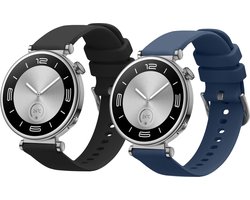 kwmobile 2x horlogebandjes geschikt voor Huawei Watch GT5 41mm / GT5 Pro 42mm / Watch GT4 41mm bandje - Smartwatch bandjes van TPU - Activity tracker horloge band in zwart / donkerblauw
