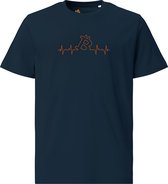 Bitcoin T-shirt Bitcoin Heart Beat - Unisex - 100% Biologisch Katoen - Kleur Marine Blauw - Maat S | Bitcoin cadeau| Crypto cadeau| Bitcoin T-shirt| Crypto T-shirt| Crypto Shirt| Bitcoin Shirt| Bitcoin Merch| Crypto Merch| Bitcoin Kleding