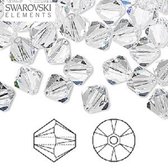 Swarovski Elements, Xilion Bicone (5328), 8mm, clear crystal. Per 24 stuks