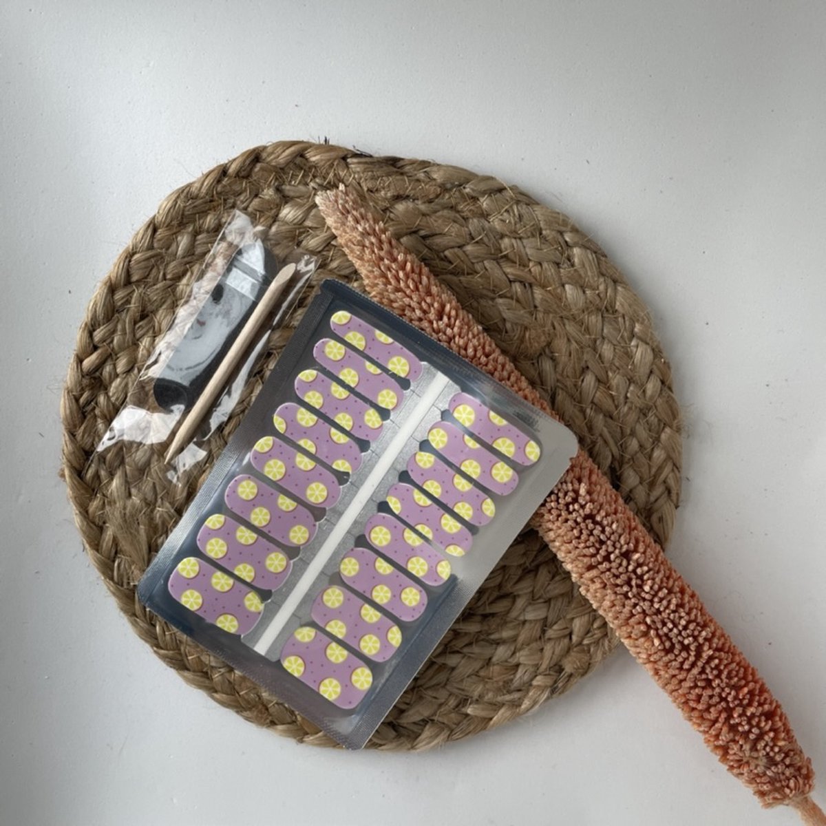 NailWrapz - Lemon Juice - Nagel wraps - nagelstickers- geen UV lamp nodig - Thuis manicure