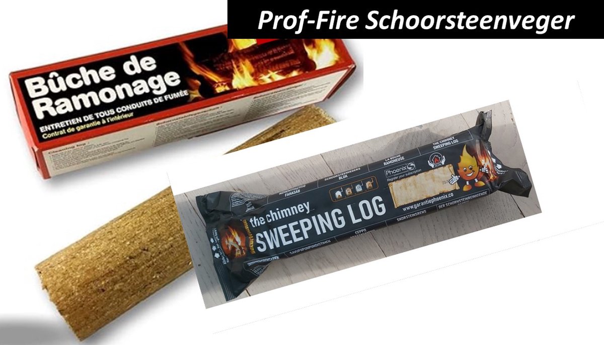 Prof-Fire - Professionele Schoorsteenreiniger - Veegblok 1,2 kg (20% extra) - Top Kwaliteit + Certificaat - Anti Roet -Samba Kwaliteit