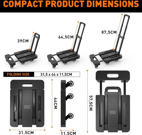 Plattformwagen, klappbar, wahlweise mit Tragkraft 150 kg oder 300 kg günstig kaufen | Schäfer Shop